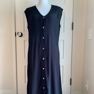 Ava Sky - black Viscose button down dress - M - EUC